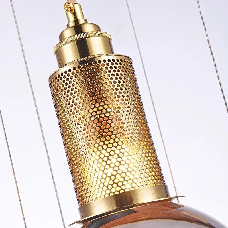 Suspension Globe Cristal – Laiton Doré Moderne