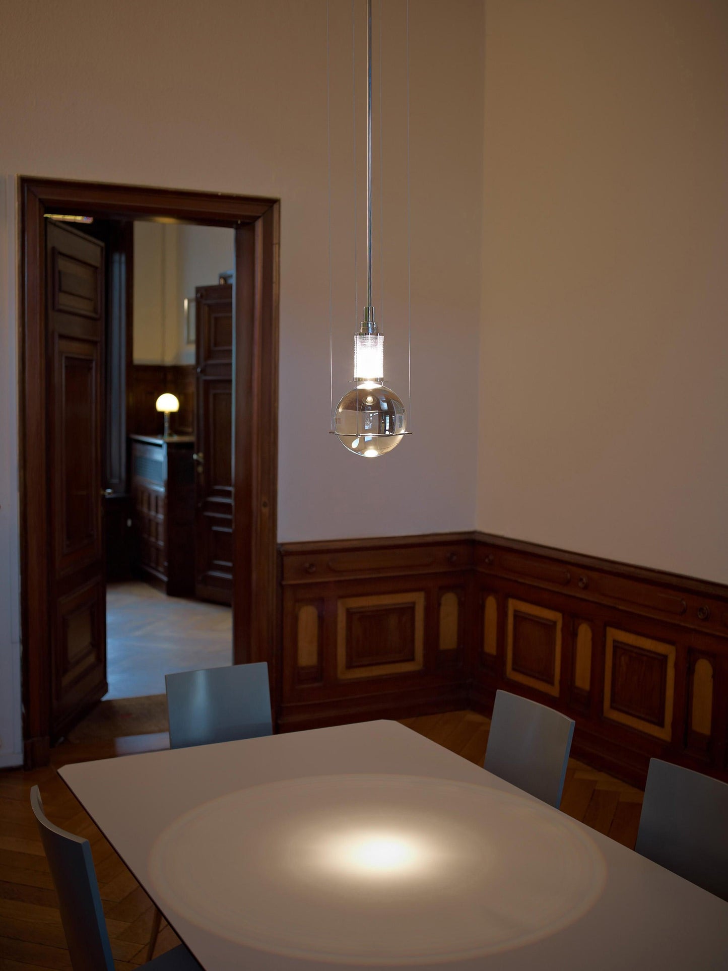 Suspension Globe Cristal – Laiton Doré Moderne