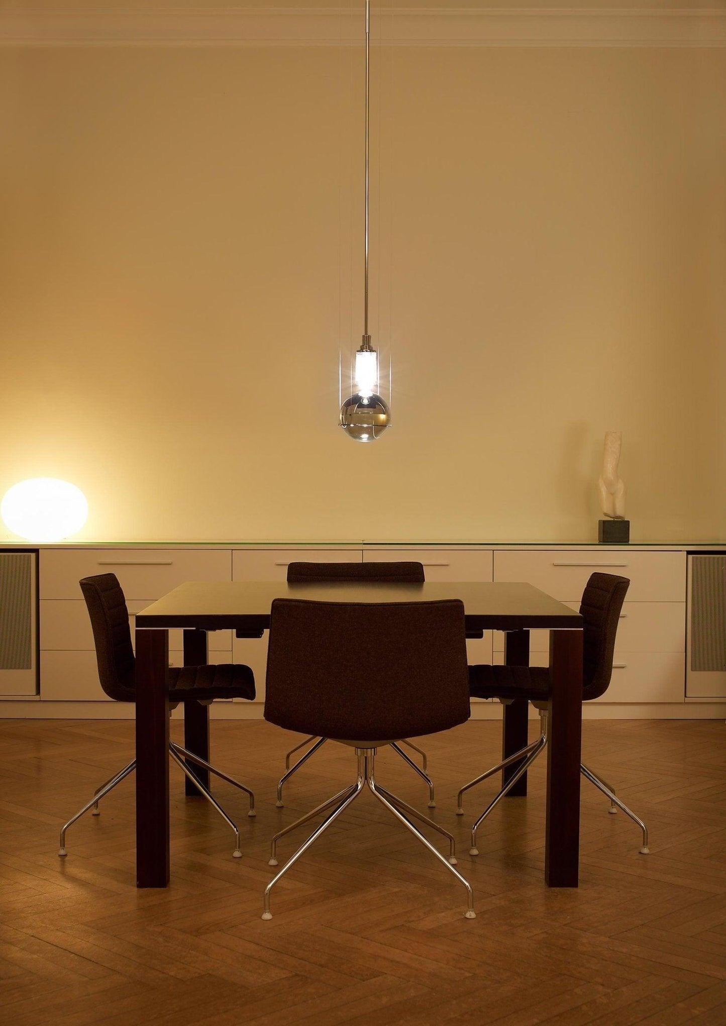 Suspension Globe Cristal – Laiton Doré Moderne