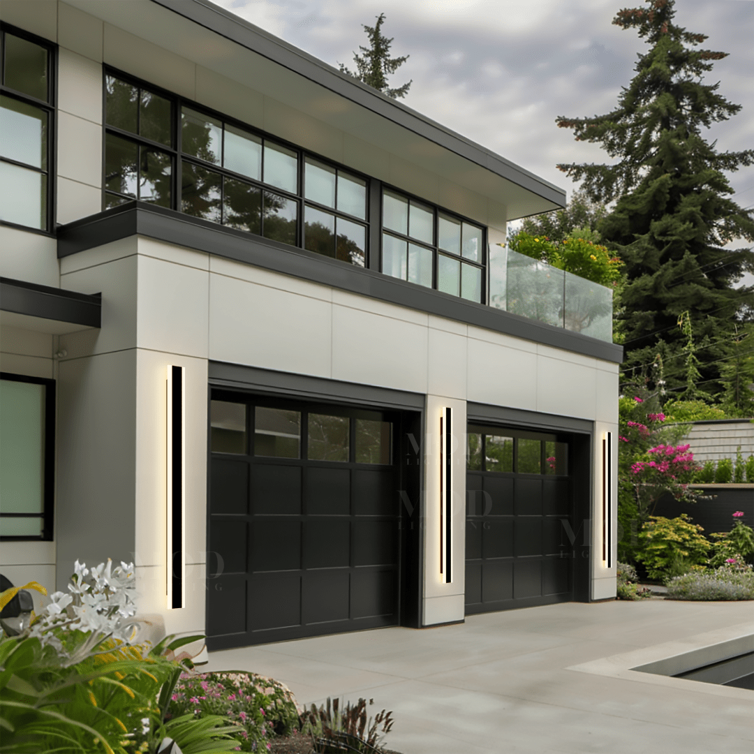 Applique Murale LED Étanche Moderne Aluminium Noir IP65