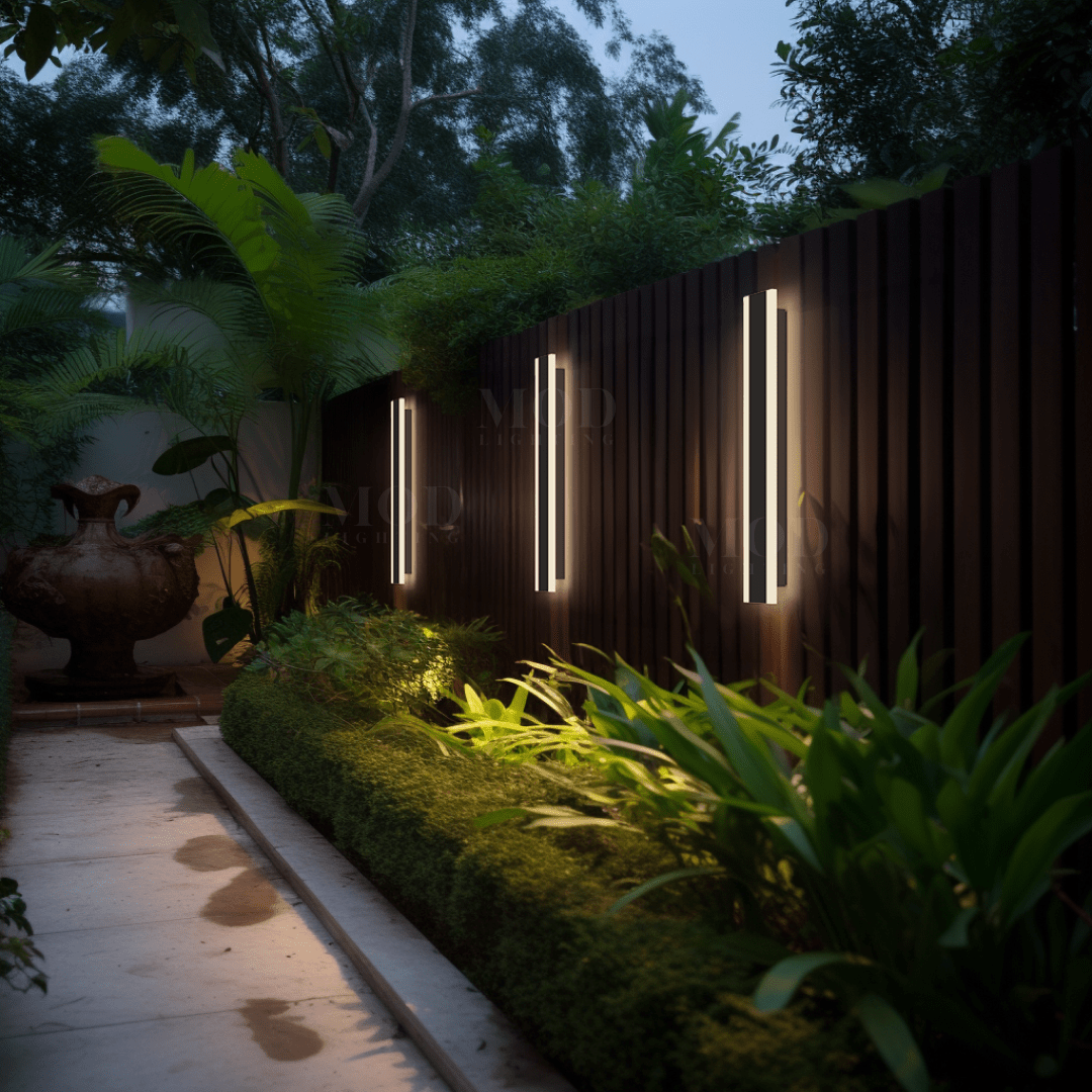 Applique Murale LED Étanche Moderne Aluminium Noir IP65
