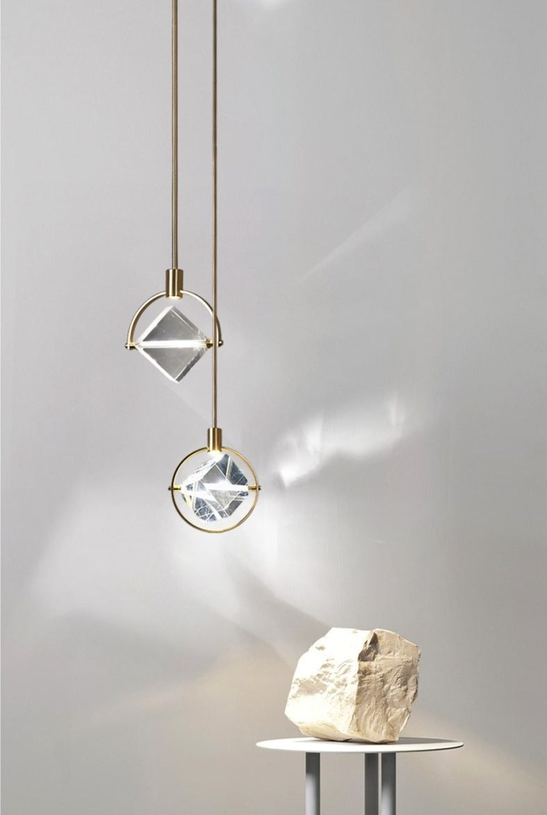 Suspension Cristal & Acier Poli, Design Kimberlite