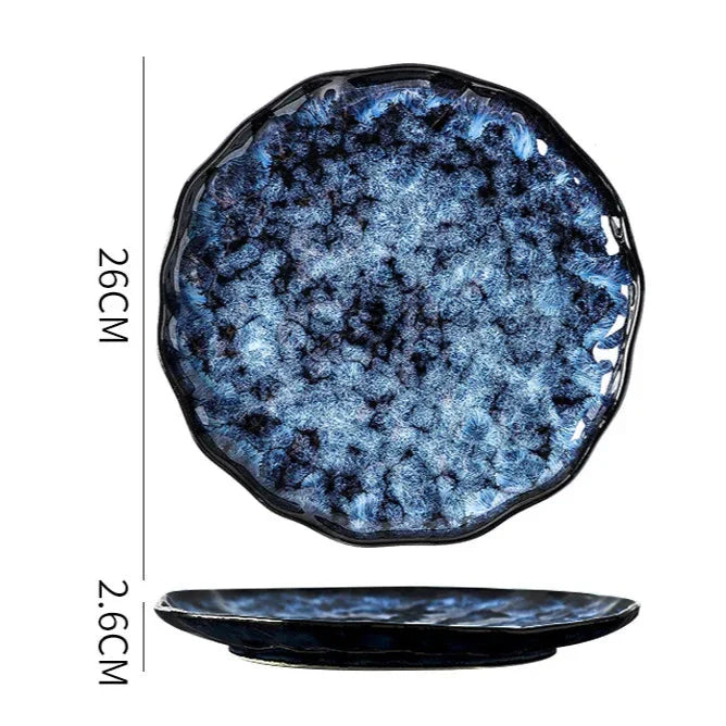 Ensemble de Dîner 10 Pièces Blue Nebula – Élégance Céleste pour Vos Repas Quotidiens