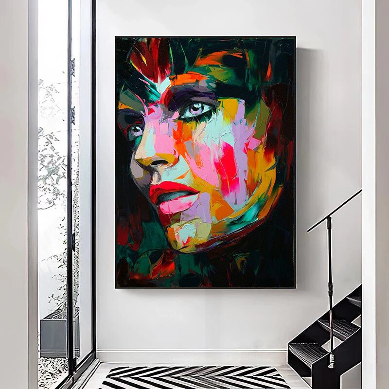 Toile Portrait Femme Abstraite - Art Moderne Graffiti
