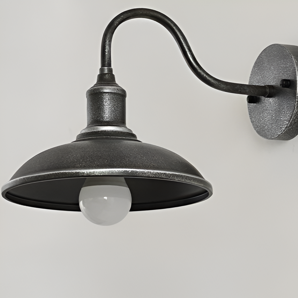 Alessio Lampe Murale Extérieure Rustique en Forme de Bol en Laiton Antique IP65 Étanche