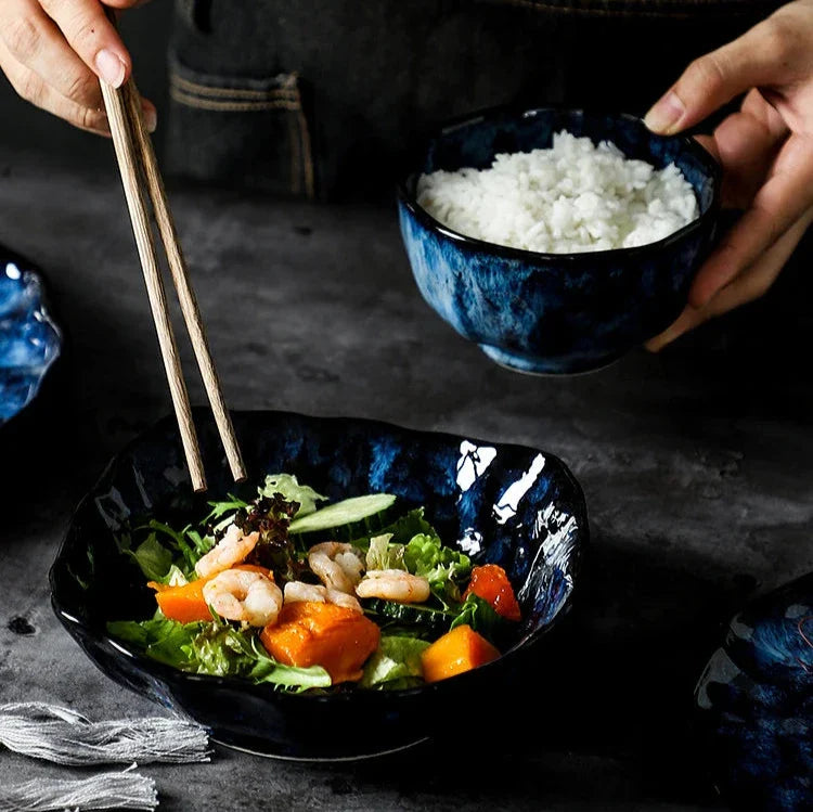 Ensemble de Dîner 10 Pièces Blue Nebula – Élégance Céleste pour Vos Repas Quotidiens