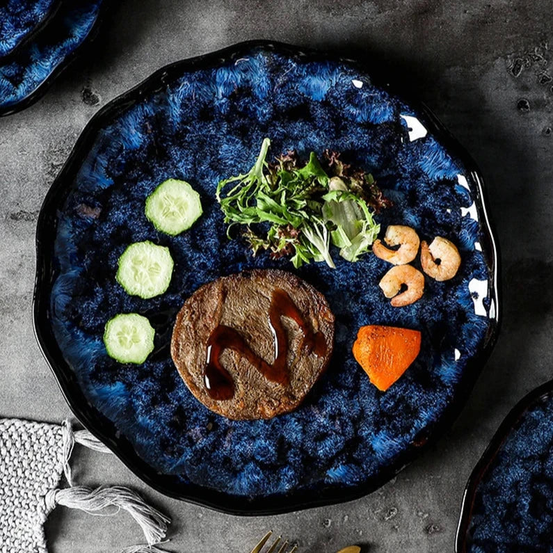 Ensemble de Dîner 10 Pièces Blue Nebula – Élégance Céleste pour Vos Repas Quotidiens
