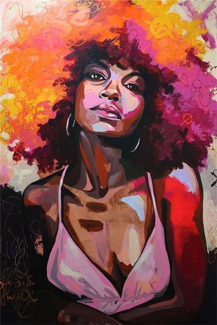 Toile Portrait Femme Abstraite - Art Moderne Graffiti