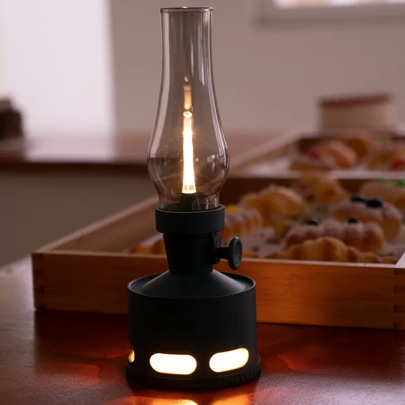 Lanterne Vintage LED Rechargeable avec Souffle Extincteur