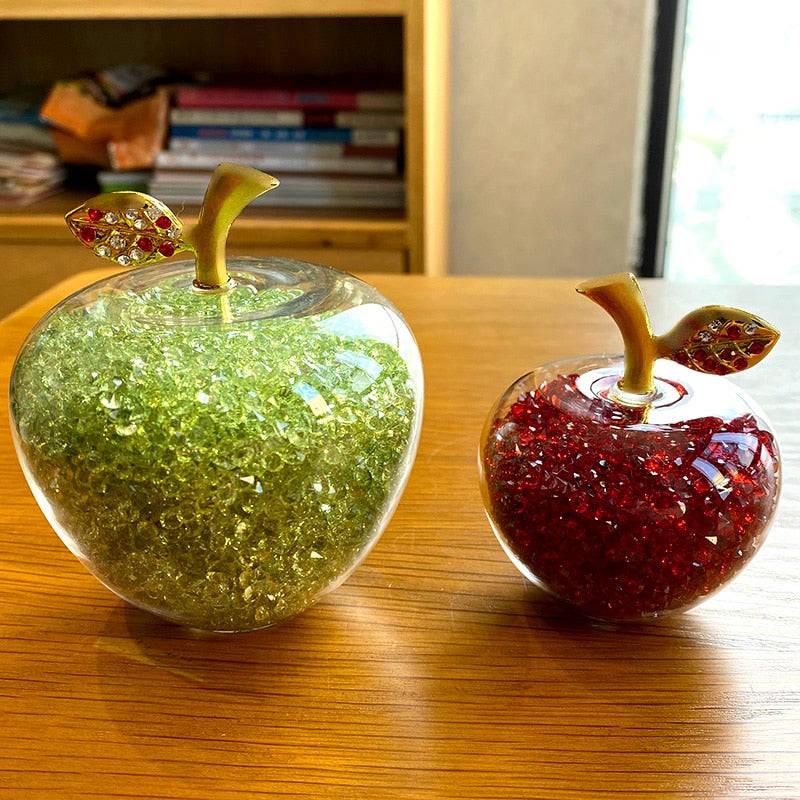 Pomme Décorative Cristal Verre Fait Main