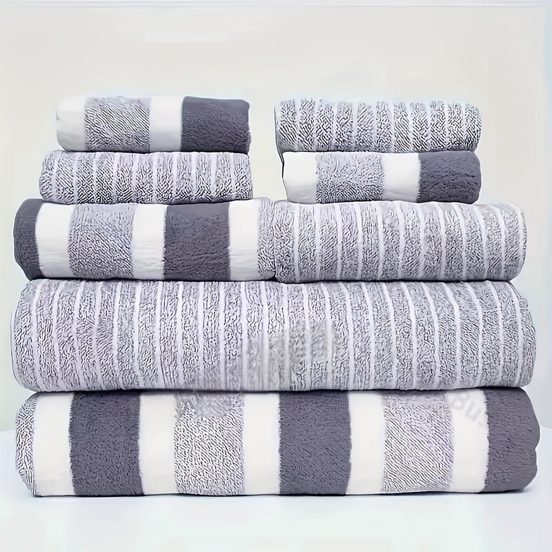 VeluSoft – Lot de 8 Serviettes de Bain Luxe en Coral Fleece Ultra Doux