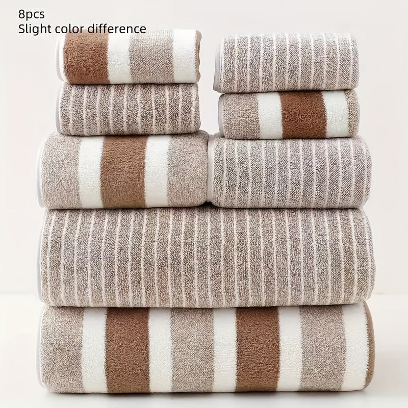 VeluSoft – Lot de 8 Serviettes de Bain Luxe en Coral Fleece Ultra Doux