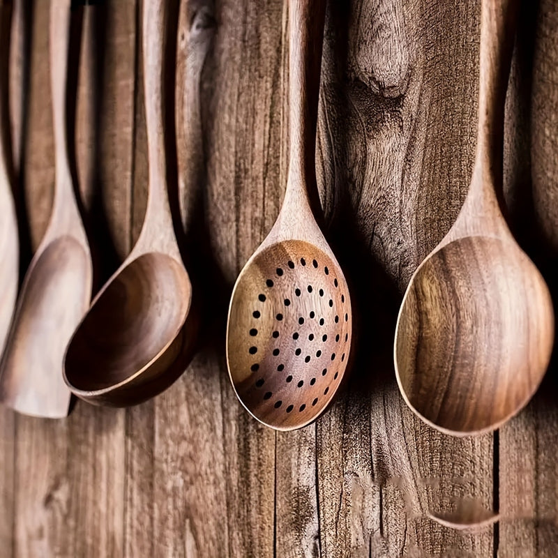 Set d'Ustensiles de Cuisine en Bois – 5 Pièces Élégantes et Durables NordicChef