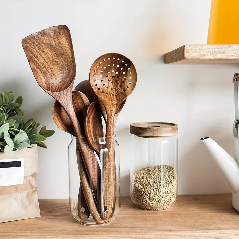 Set d'Ustensiles de Cuisine en Bois – 5 Pièces Élégantes et Durables NordicChef
