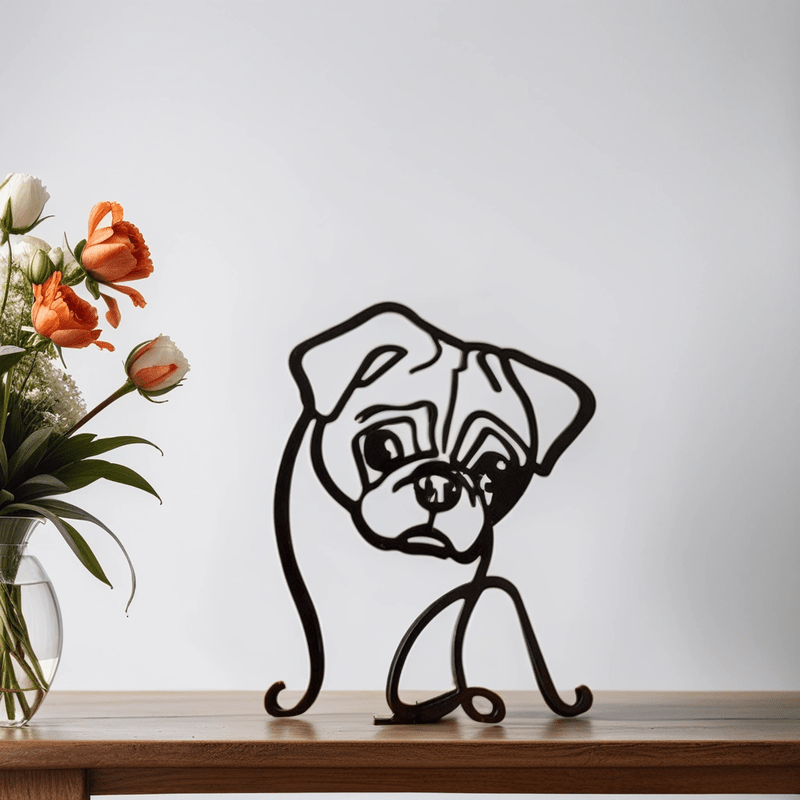 Sculptures de chiens | Art abstrait métallique | Accent artistique pour votre intérieur