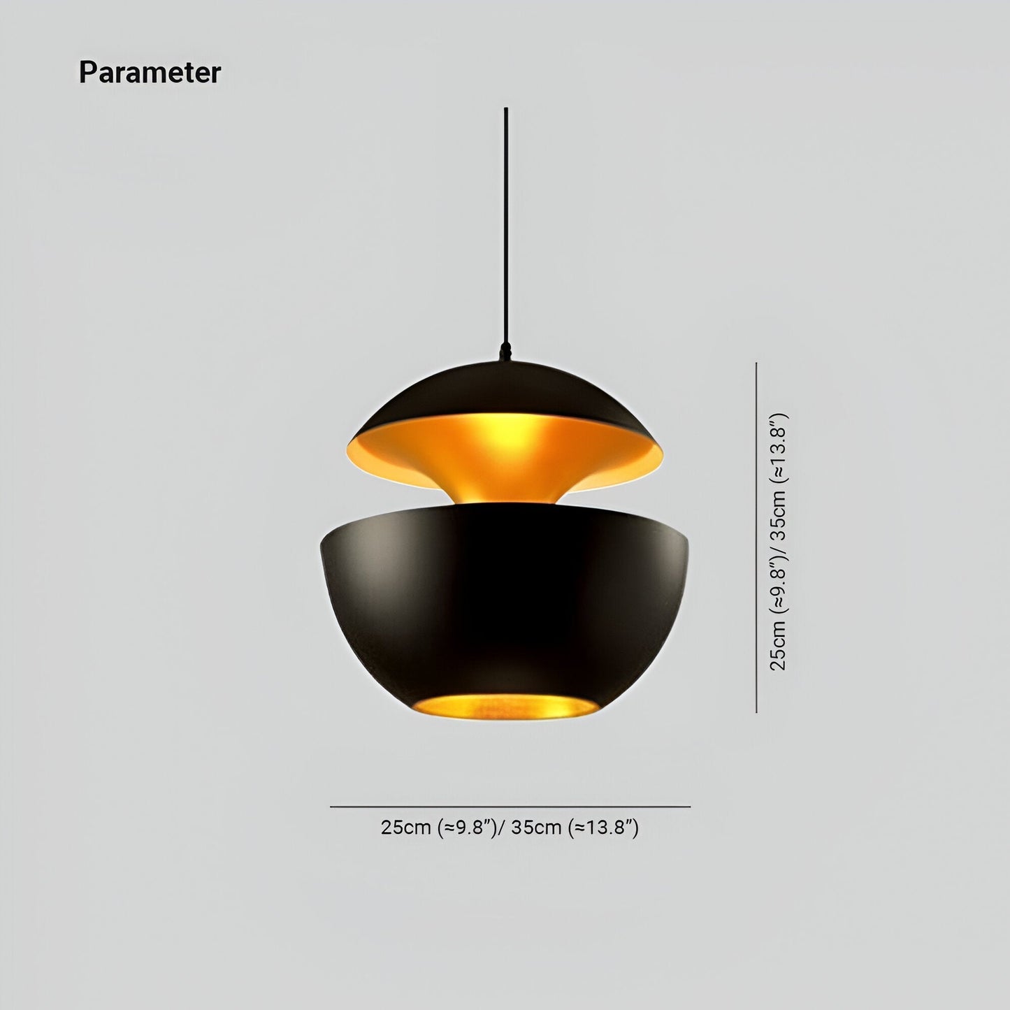 Lampe Apfel Suspendue - Noir et Blanc - E27