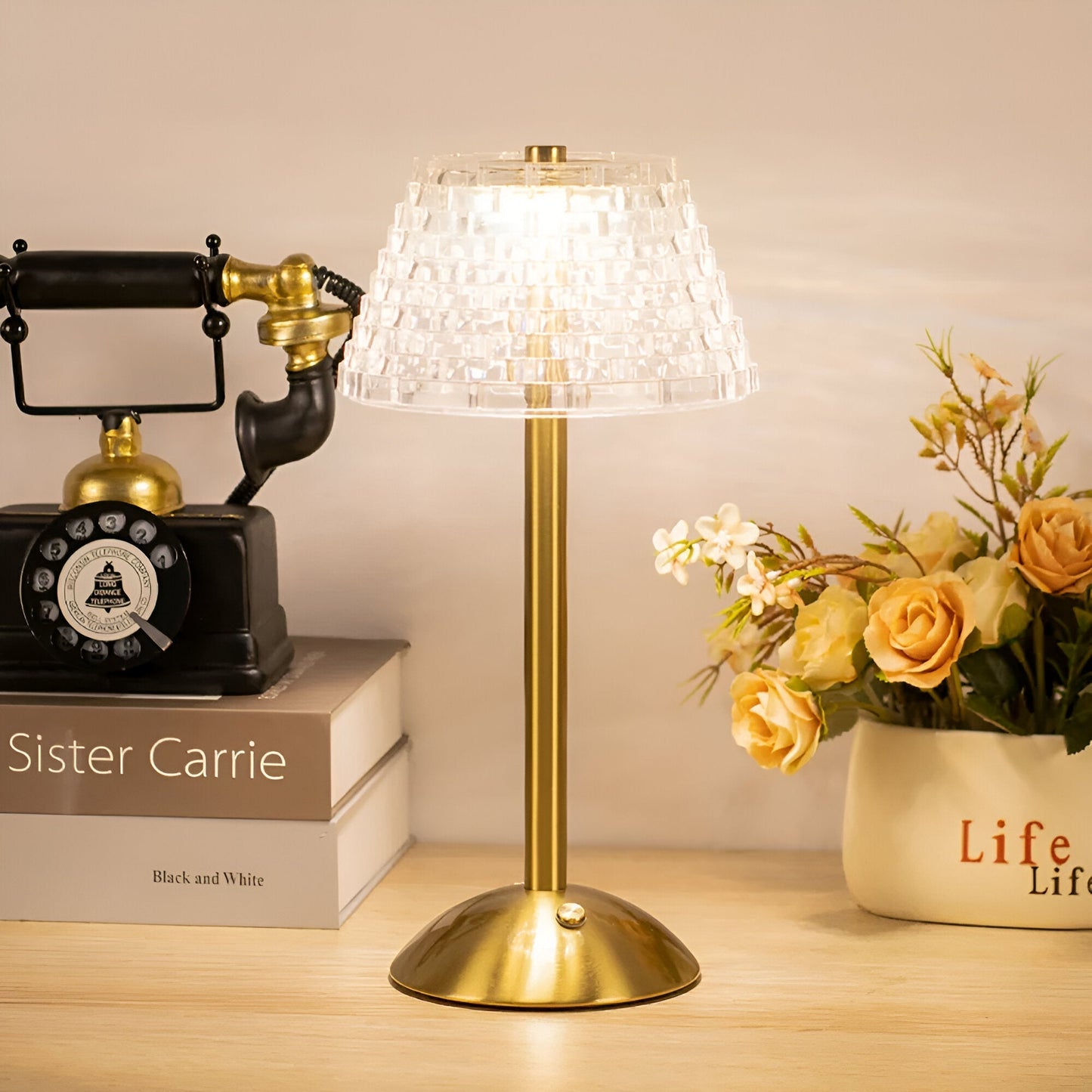 Lampe de Table LED Sans Fil, Design Vintage, Rechargeable