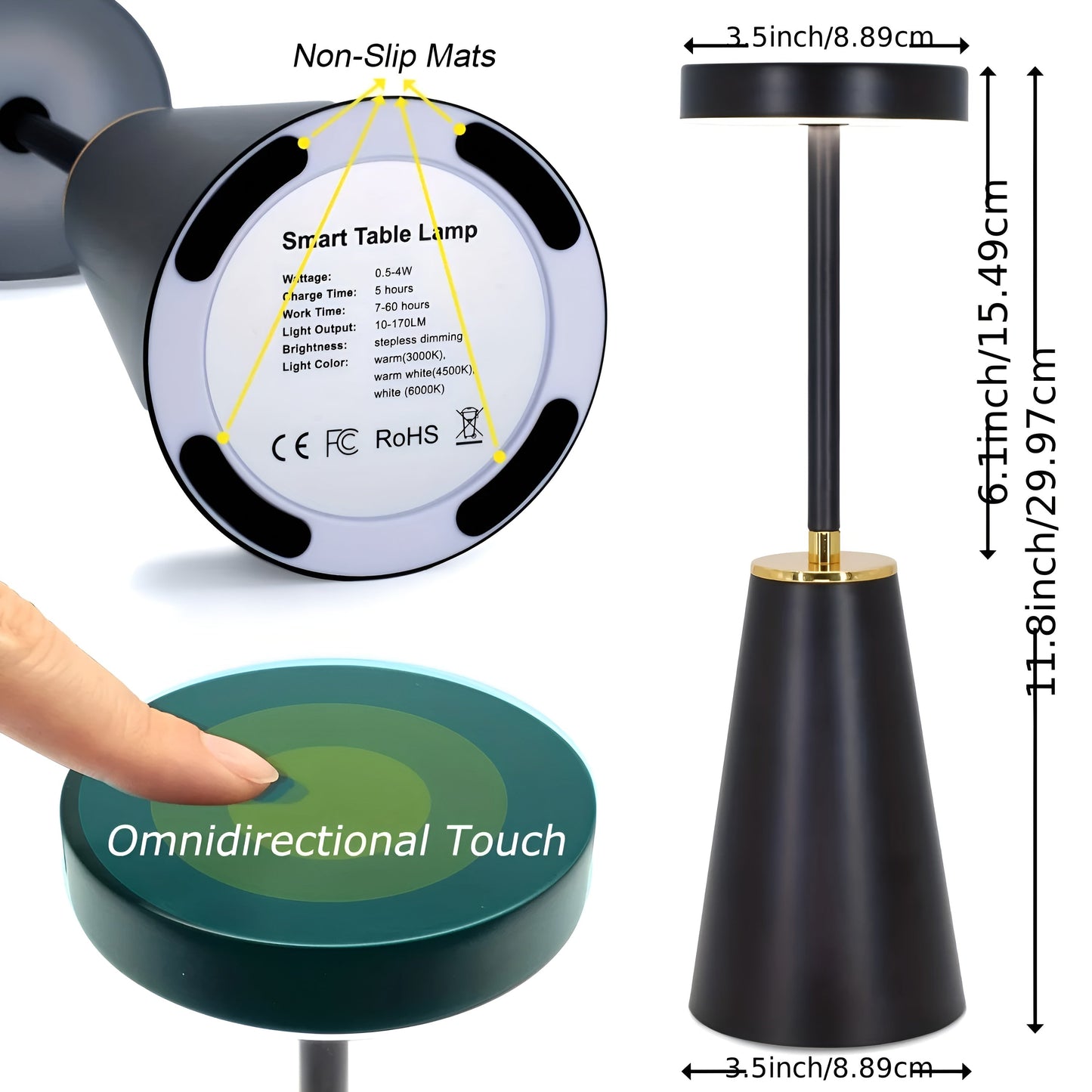 Sleek Lamp - Lampe de Table Sans Fil pour un Ambiance Moderne et Élégante