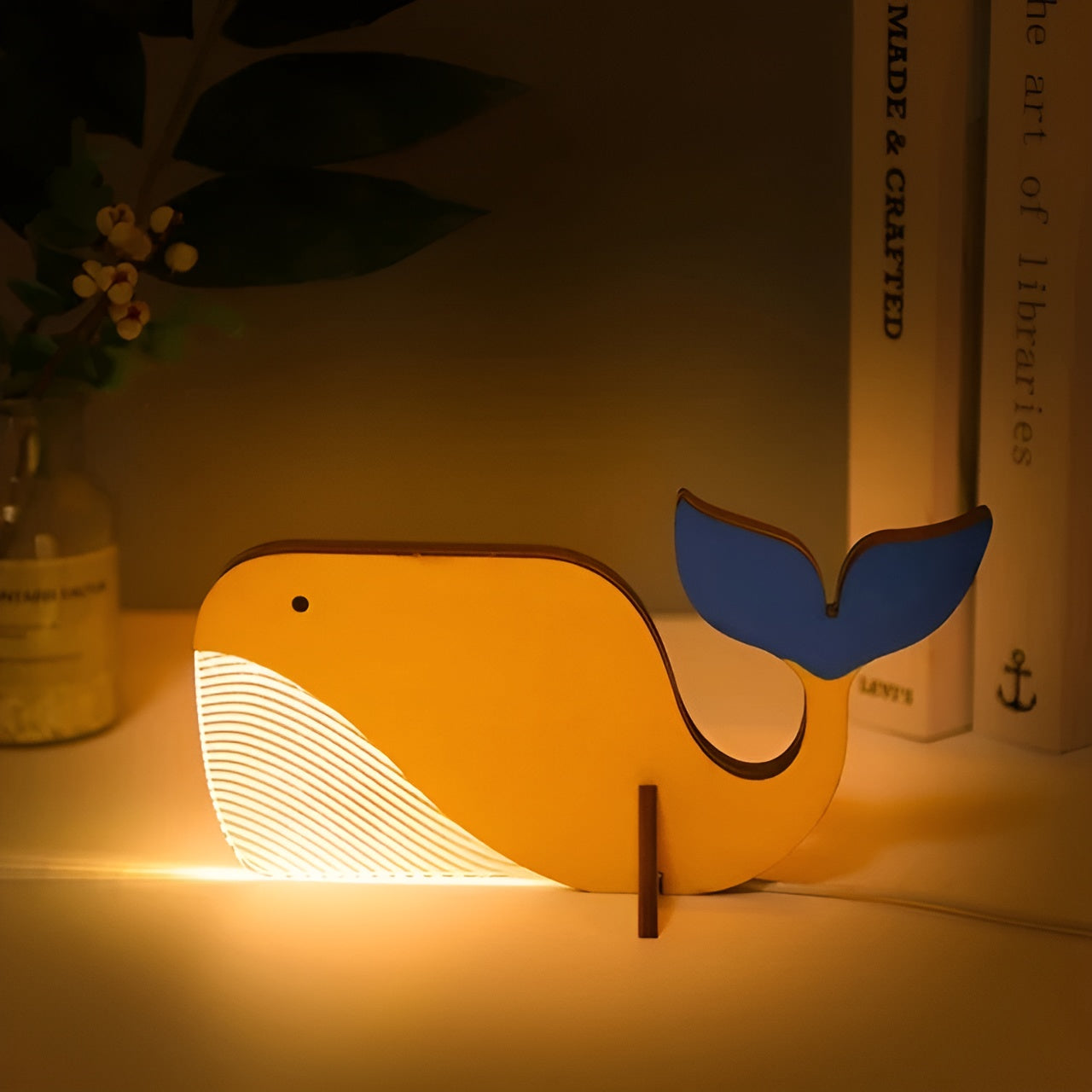 Wildlife Lampe - Lampe de Table LED en Bois et Acrylique avec Design Animal