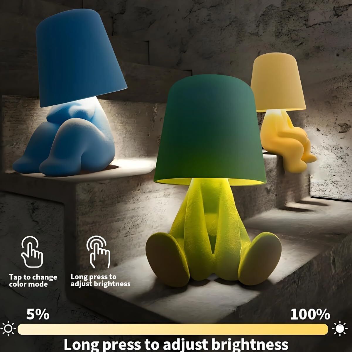 Lampe LED Rechargeable Design Personnage Colorée