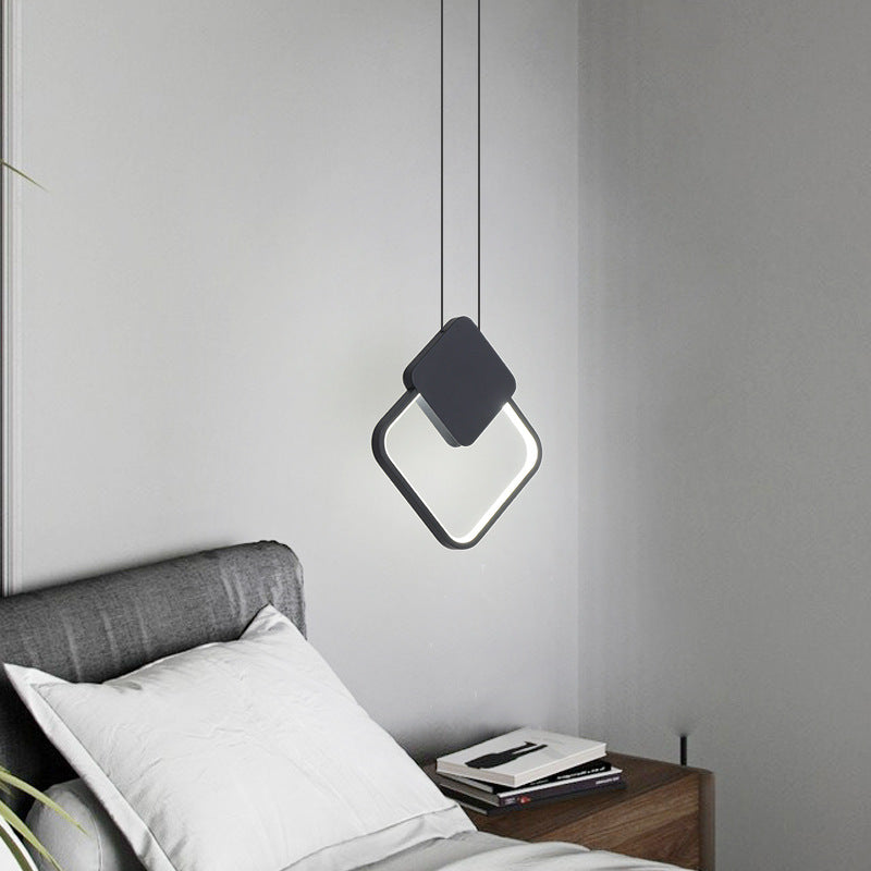 Suspension LED Noire Moderne Formes Géométriques