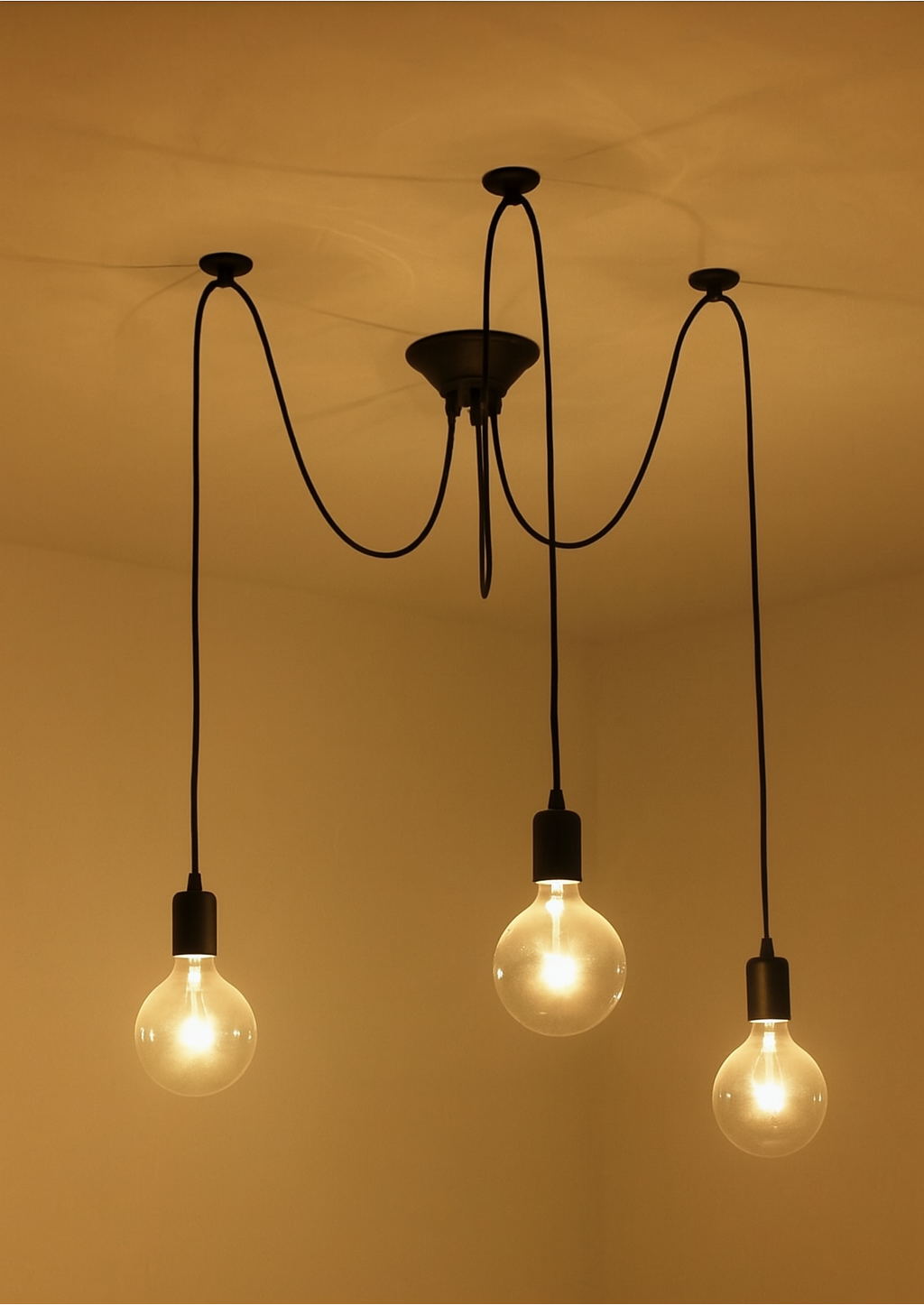 Suspension Moderne, Spider Design Réglable, 40–60W, Noir