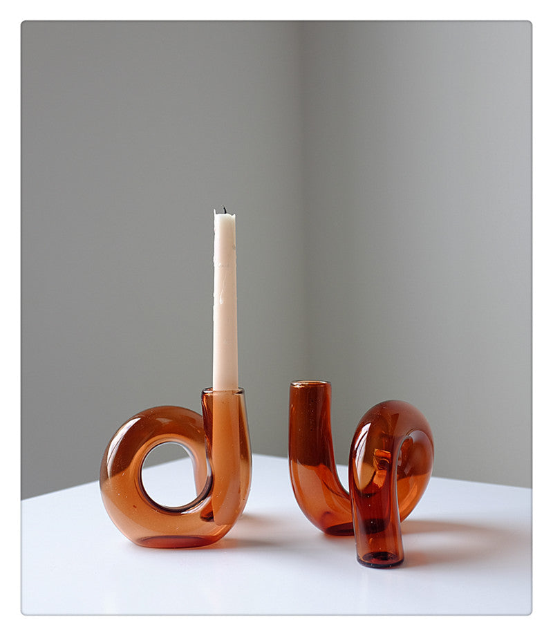 Vase Boucle en Verre Borosilicaté – Soliflore & Bougeoir Design