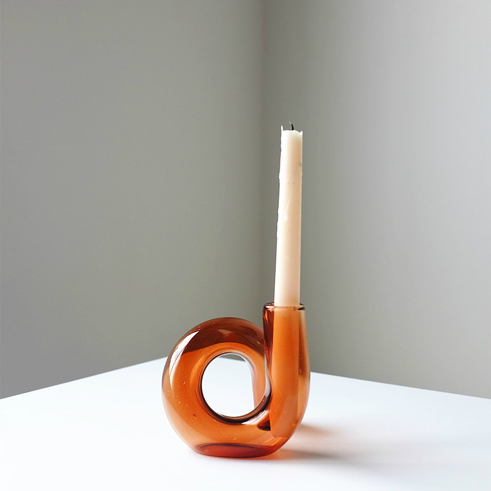 Vase Boucle en Verre Borosilicaté – Soliflore & Bougeoir Design