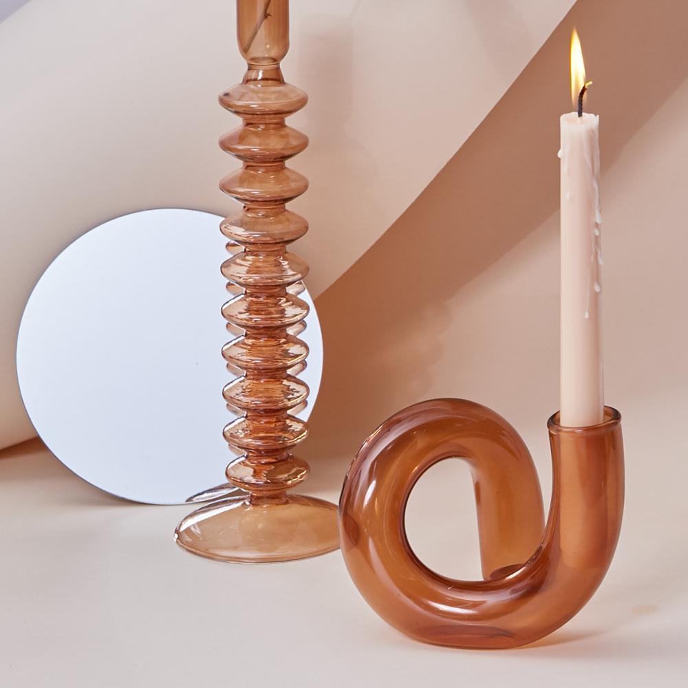 Vase Boucle en Verre Borosilicaté – Soliflore & Bougeoir Design
