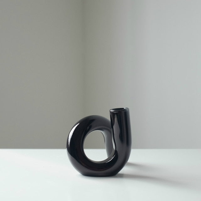 Vase Boucle en Verre Borosilicaté – Soliflore & Bougeoir Design