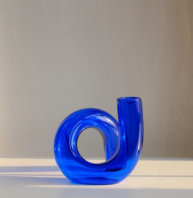 Vase Boucle en Verre Borosilicaté – Soliflore & Bougeoir Design