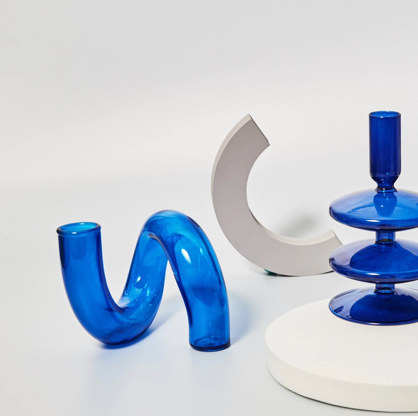 Vase Boucle en Verre Borosilicaté – Soliflore & Bougeoir Design