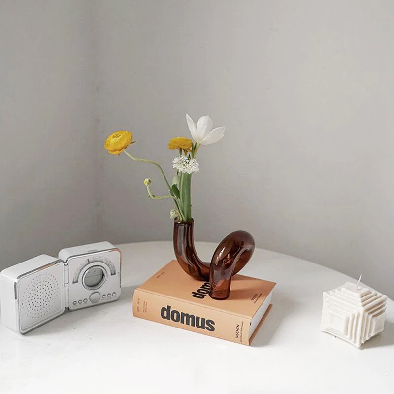 Vase Boucle en Verre Borosilicaté – Soliflore & Bougeoir Design