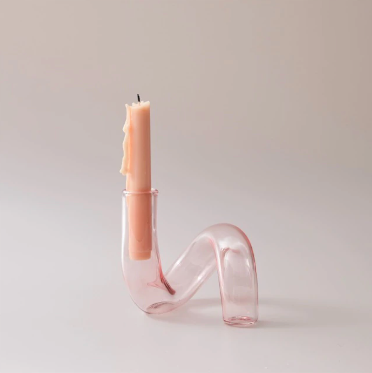 Vase Boucle en Verre Borosilicaté – Soliflore & Bougeoir Design