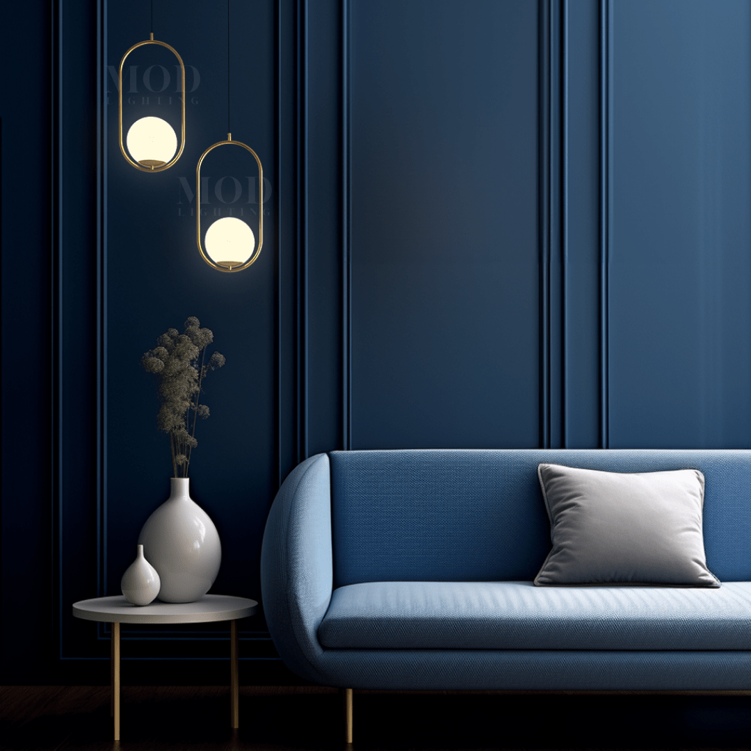 Suspension Nordique LED Design Fer Doré Verre IP20