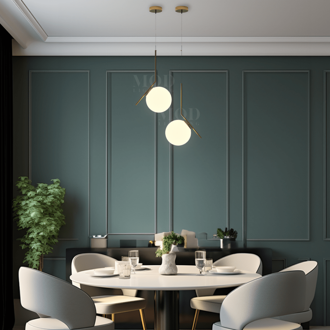 Suspension Nordique LED Design Fer Doré Verre IP20