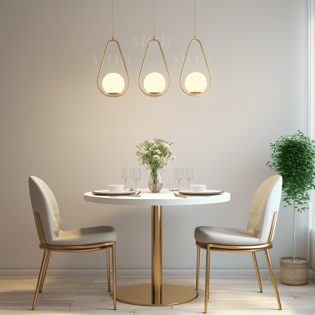 Suspension Nordique LED Design Fer Doré Verre IP20