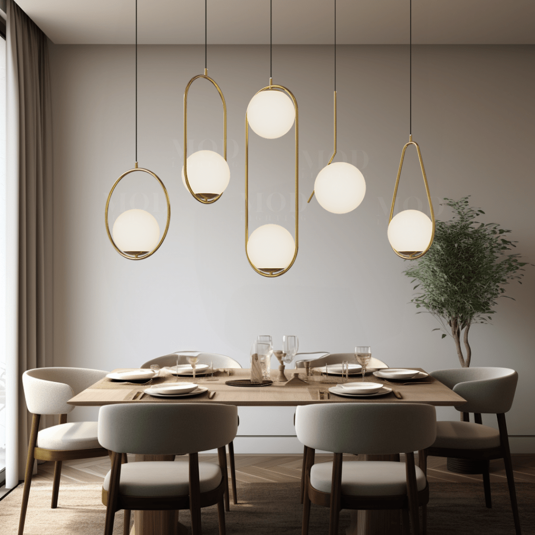 Suspension Nordique LED Design Fer Doré Verre IP20
