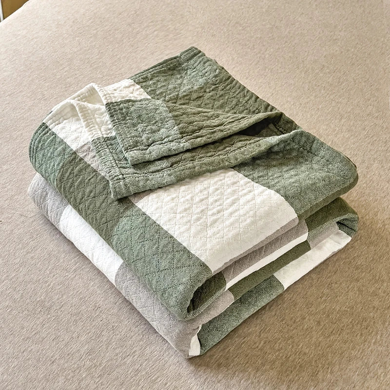 Couverture d’Été Japonaise en Coton Lavé, Trois Couches