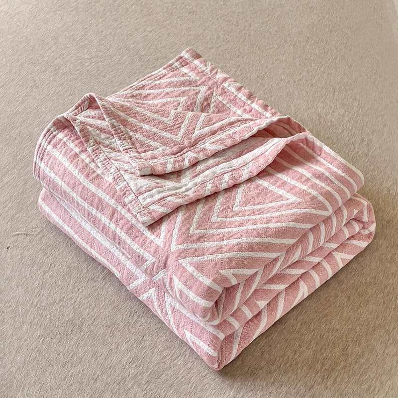 Couverture d’Été Japonaise en Coton Lavé, Trois Couches