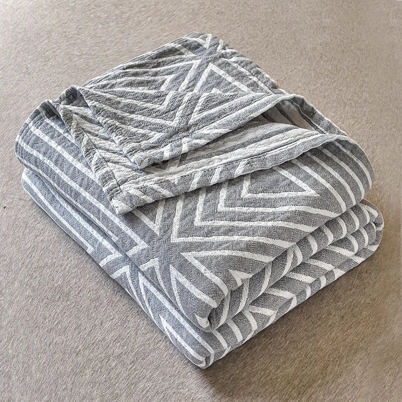 Couverture d’Été Japonaise en Coton Lavé, Trois Couches