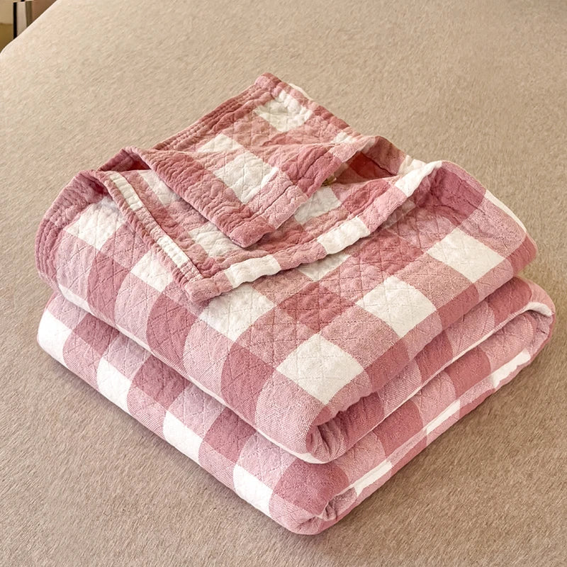 Couverture d’Été Japonaise en Coton Lavé, Trois Couches