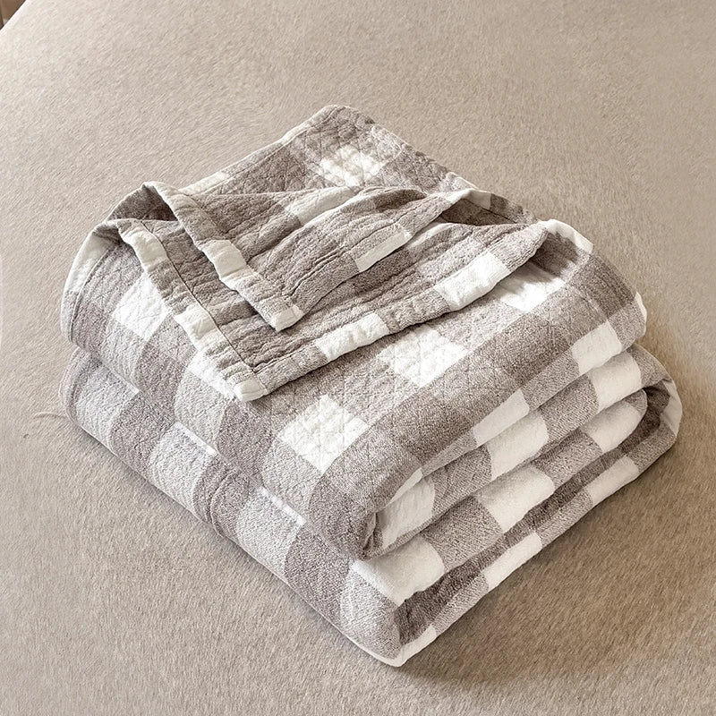 Couverture d’Été Japonaise en Coton Lavé, Trois Couches