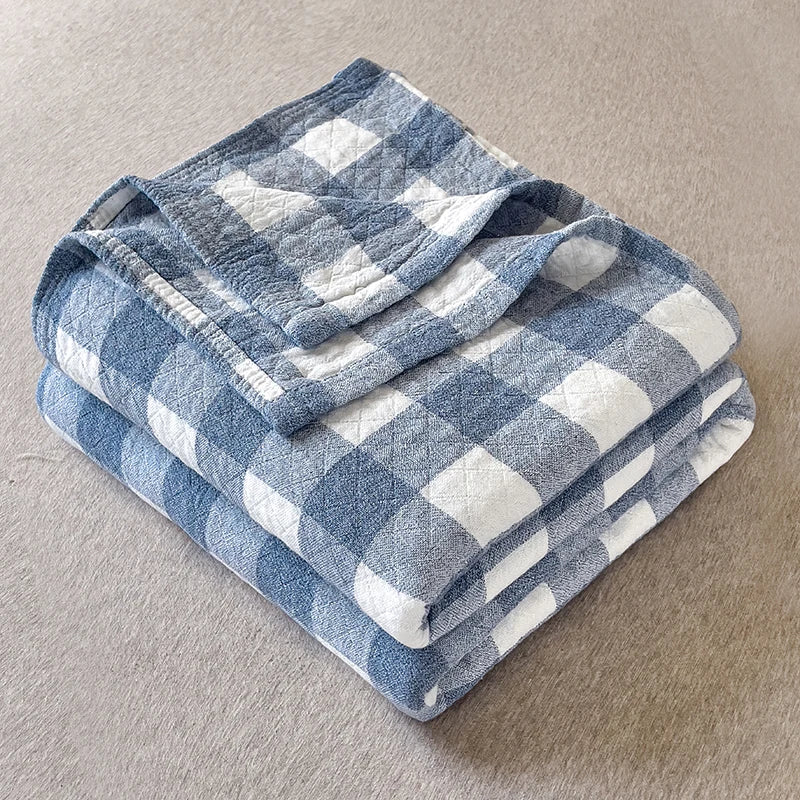 Couverture d’Été Japonaise en Coton Lavé, Trois Couches