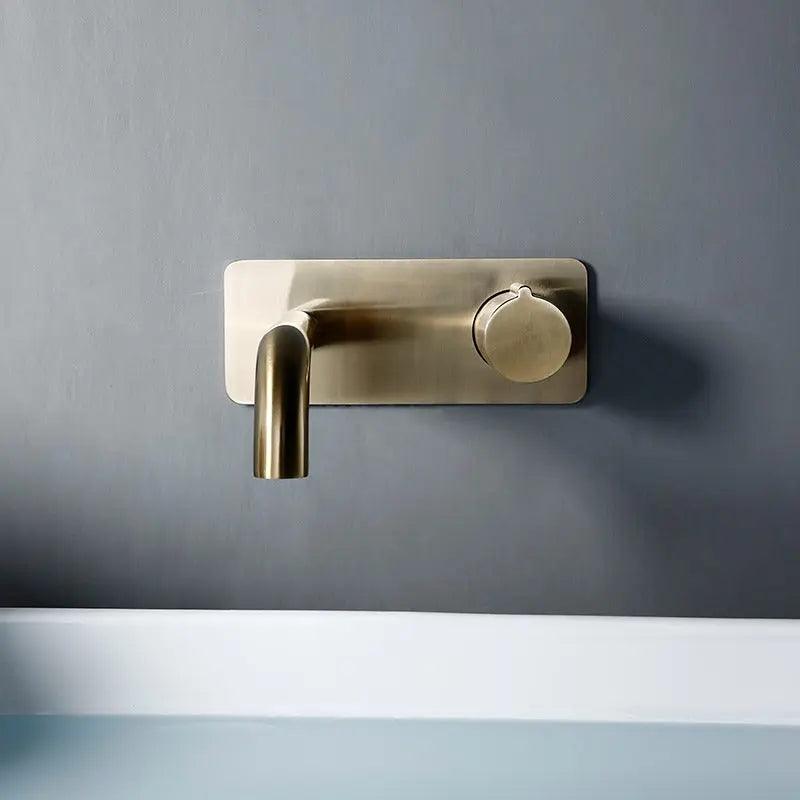 Mitigeur Mural Lavabo Or Brossé Salle de Bain Design