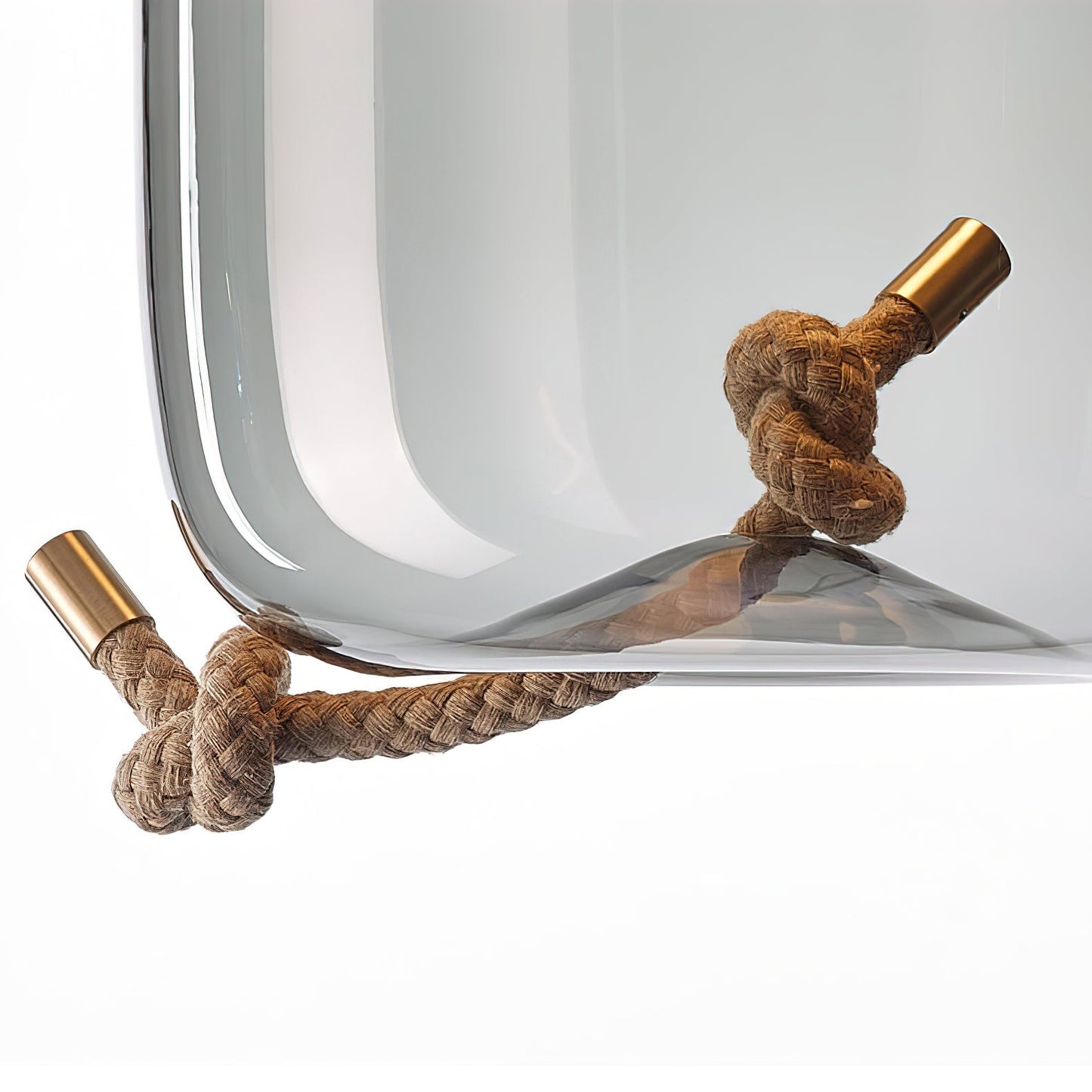 Suspension Knot en Verre Soufflé et Corde Naturelle