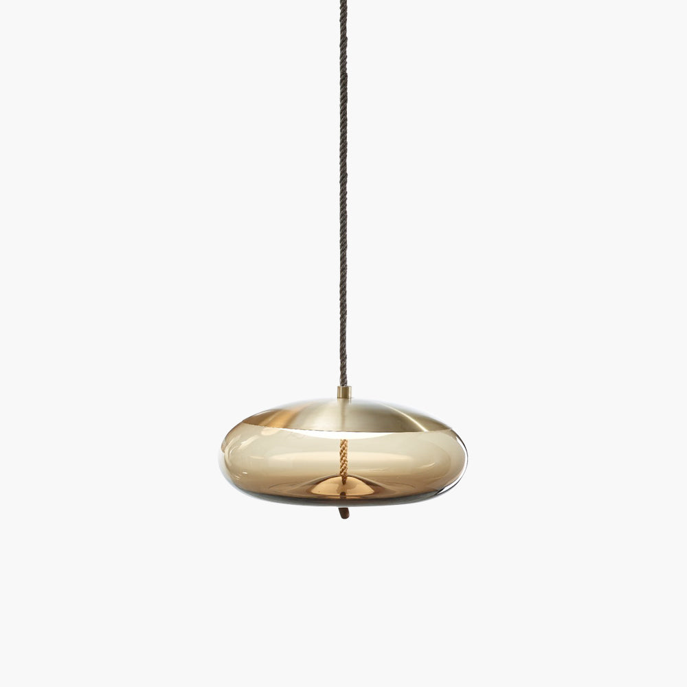 Suspension Knot en Verre Soufflé et Corde Naturelle
