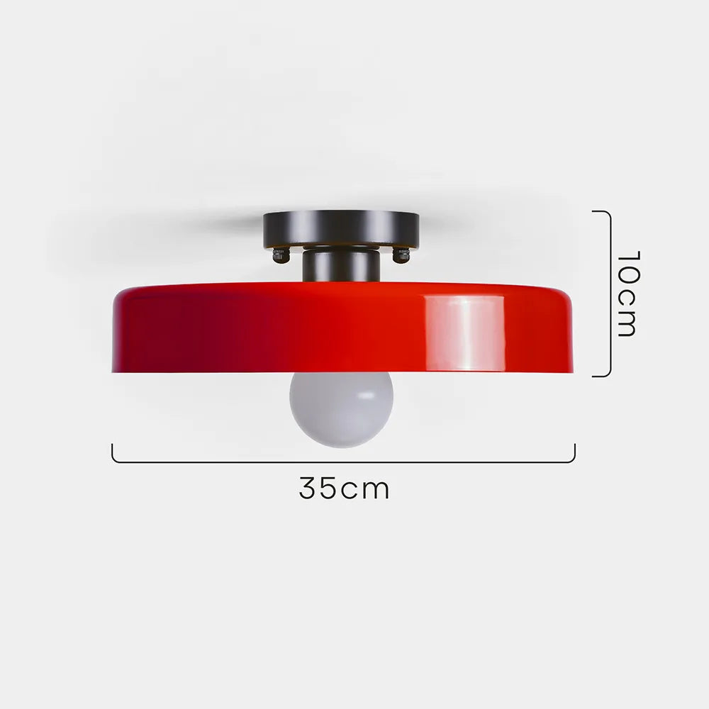 Plafonnier LED Semi-Encastré, Cercle Design, Ø35cm, Style Mid-Century