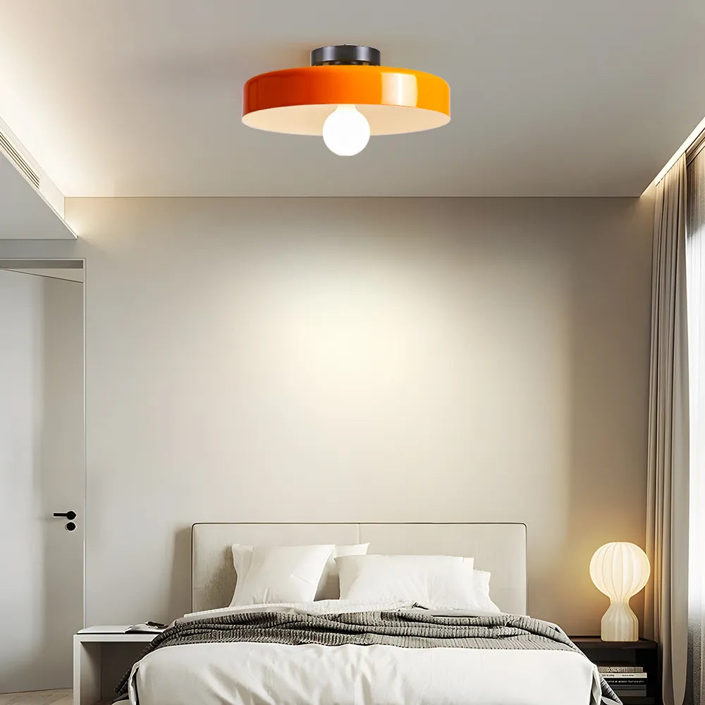 Plafonnier LED Semi-Encastré, Cercle Design, Ø35cm, Style Mid-Century