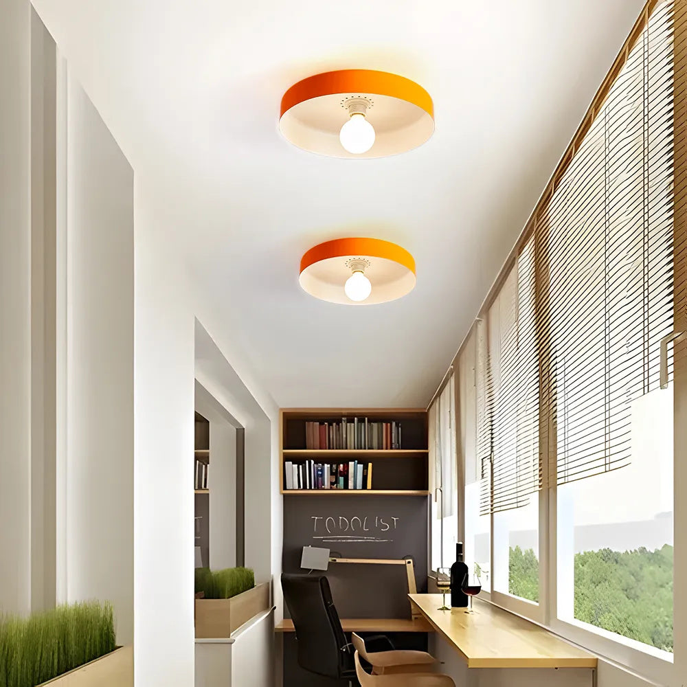 Plafonnier LED Semi-Encastré, Cercle Design, Ø35cm, Style Mid-Century